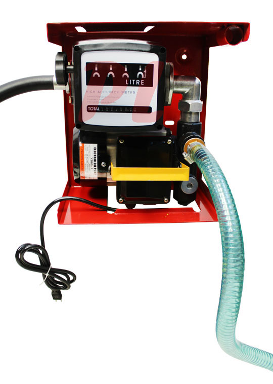 110v Electric Fuel Diesel Gas Transfer Pump w/ Meter Manual Nozzle Oil